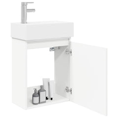 Bathroom Vanity Unit with Tap 45.5 x 22.5 x 84 cm White with left faucet