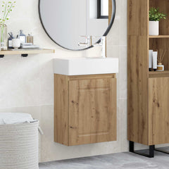 Bathroom Vanity Unit with Tap 45.5 x 22.5 x 84 cm Artisan oak with right faucet
