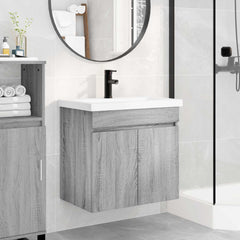 Bathroom Vanity Unit with Tap 61 x 40 x 74.5 cm Grey sonoma