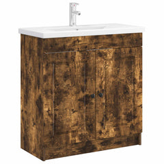 vidaXL Bathroom under Sink Cabinet Smoked Oak 56 x 37.5 x 81 cm 3