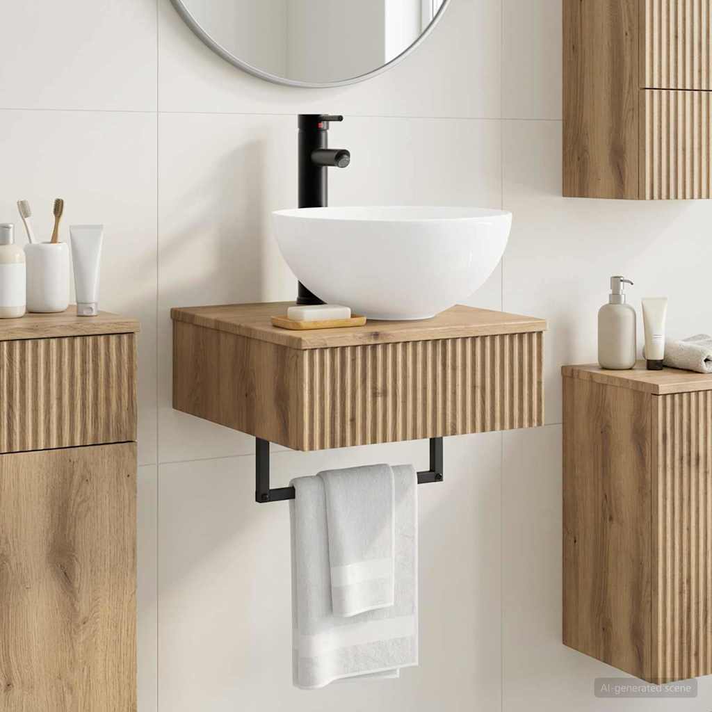 Wall-mounted Bathroom Sink Cabinet 40 x 41 x 56 cm Artisan oak