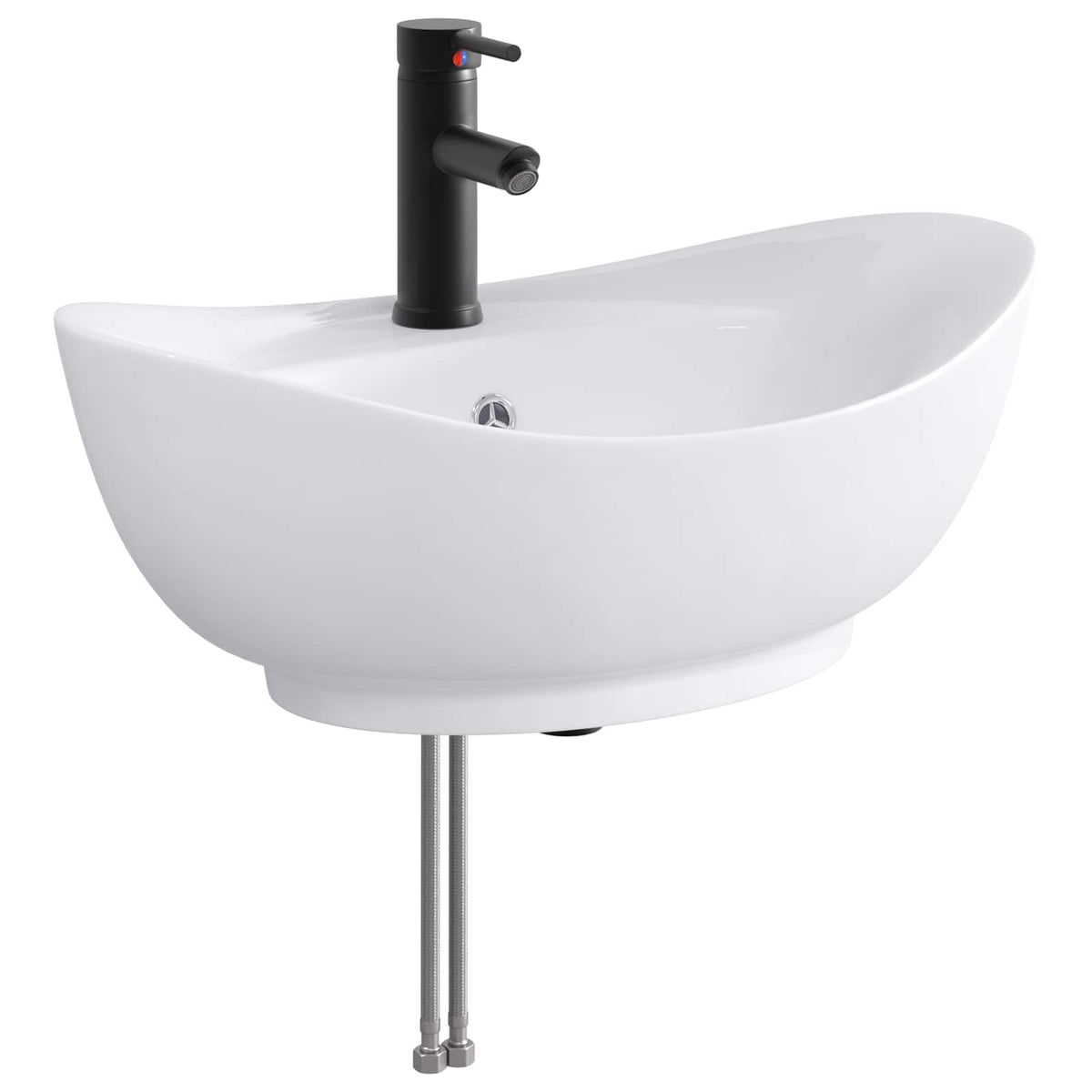 Bathroom Washbasin 59 x 35 x 21 cm Ceramic Matte black