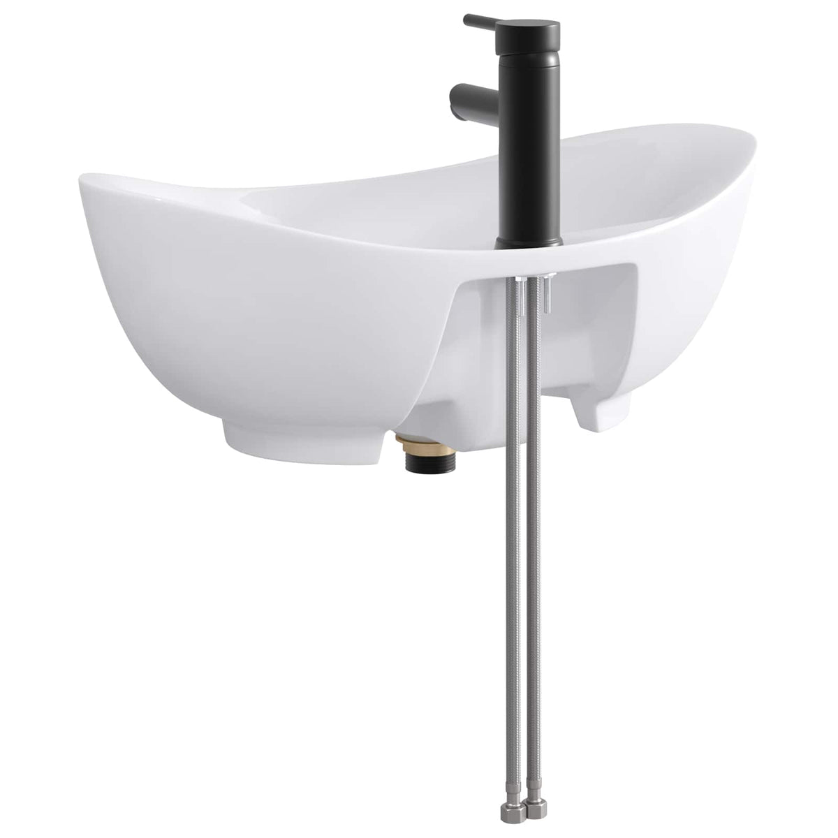 Bathroom Washbasin 59 x 35 x 21 cm Ceramic Matte black