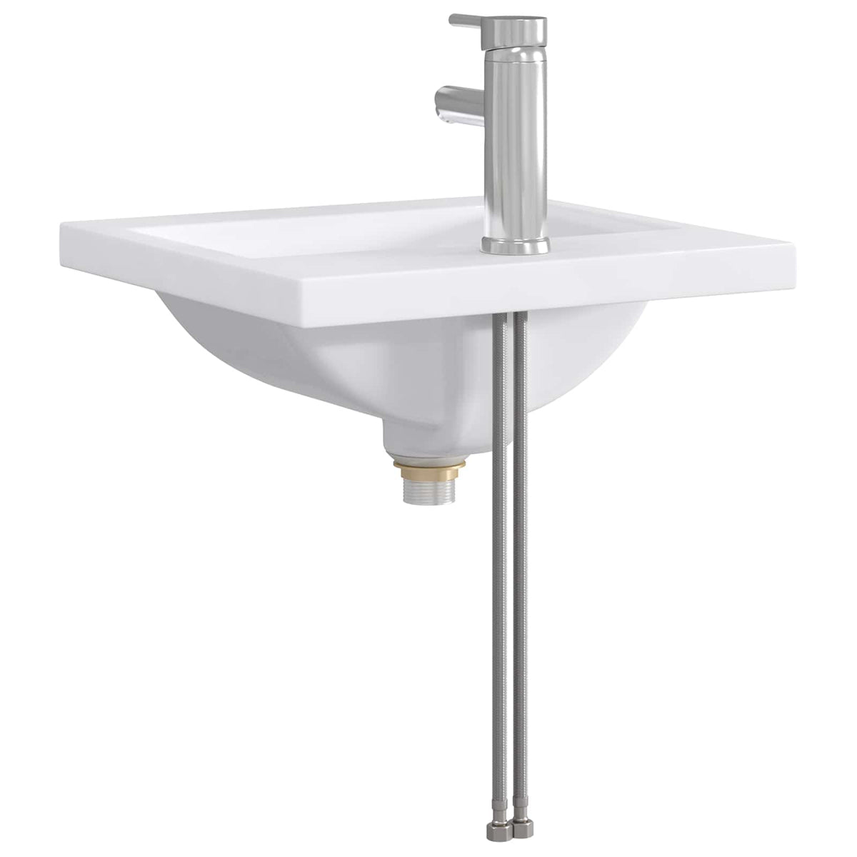 Bathroom Washbasin 42 x 40 x 16.5 cm Ceramic Chrome