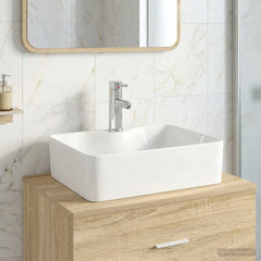 Bathroom Washbasin 48.5 x 37.5 x 13 cm Ceramic Chrome