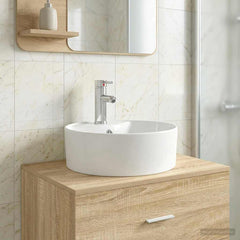 Bathroom Washbasin 40.5 x 40.5 x 15 cm Ceramic Chrome