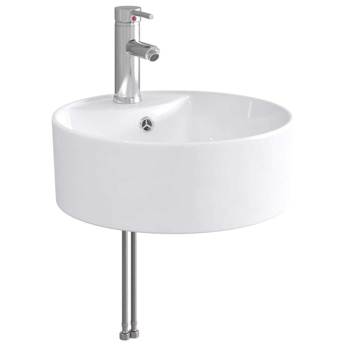 Bathroom Washbasin 40.5 x 40.5 x 15 cm Ceramic Chrome
