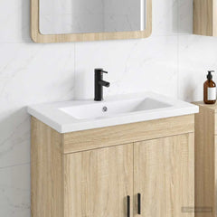 Bathroom Wash Basin Metal Matte black 81 cm 17.5 cm