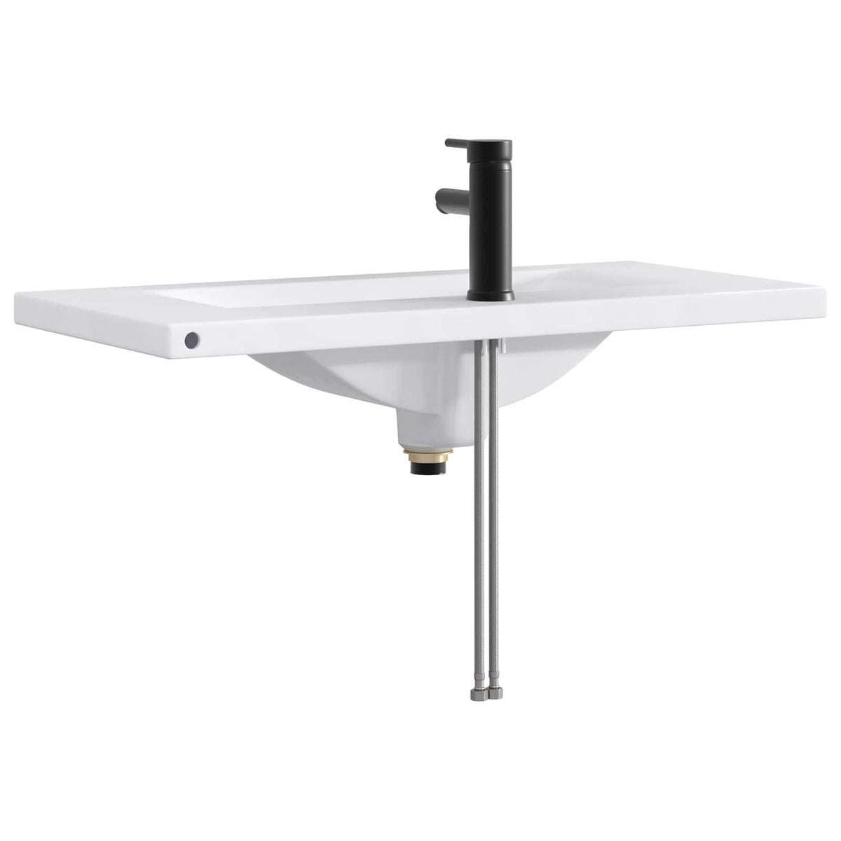 Bathroom Wash Basin Metal Matte black 81 cm 17.5 cm