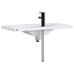 Bathroom Wash Basin Metal Matte black 81 cm 17.5 cm