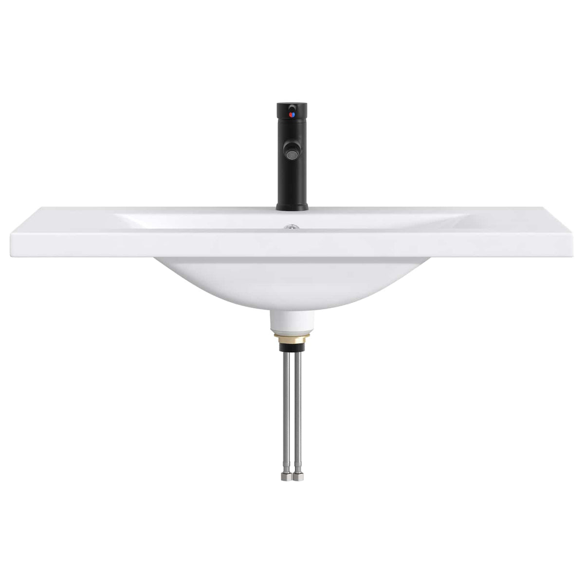 Bathroom Wash Basin Metal Matte black 81 cm 17.5 cm