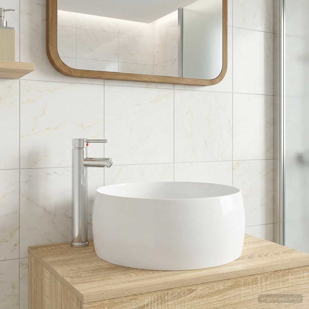 Bathroom Washbasin 38.5 x 38.5 x 16 cm Ceramic Chrome