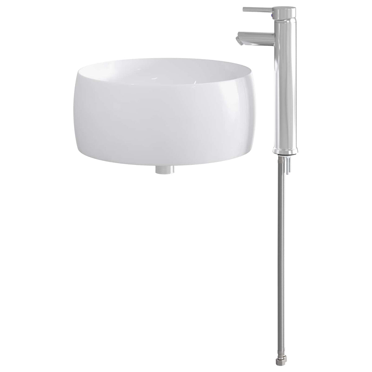 Bathroom Washbasin 38.5 x 38.5 x 16 cm Ceramic Chrome