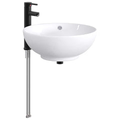 Bathroom Sink with Faucet and Drain Matte Black 44 cm 16 cm 44 cm