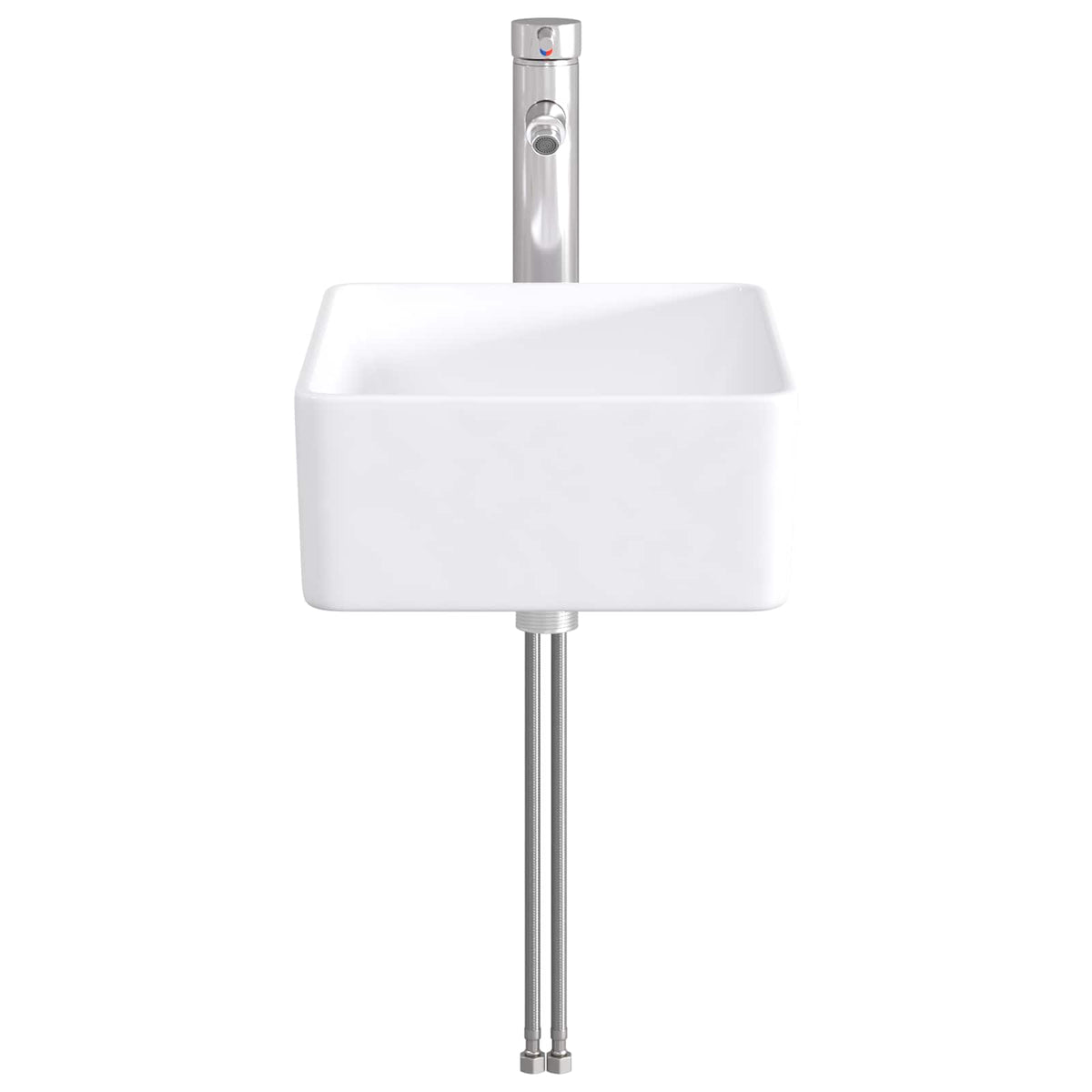 Bathroom Sink with Faucet and Drain Chrome 40.5 cm 13 cm 30.5 cm