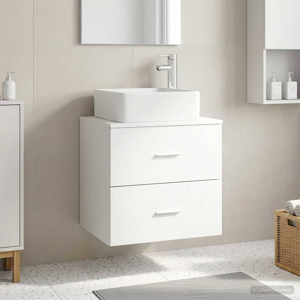 Wall-mounted Bathroom Sink Cabinet 53 x 35 x 80 cm White