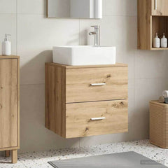 Wall-mounted Bathroom Sink Cabinet 53 x 35 x 80 cm Artisan oak