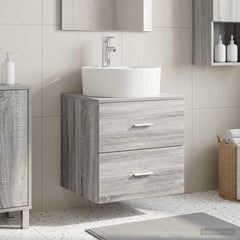 Wall-mounted Bathroom Sink Cabinet Grey sonoma