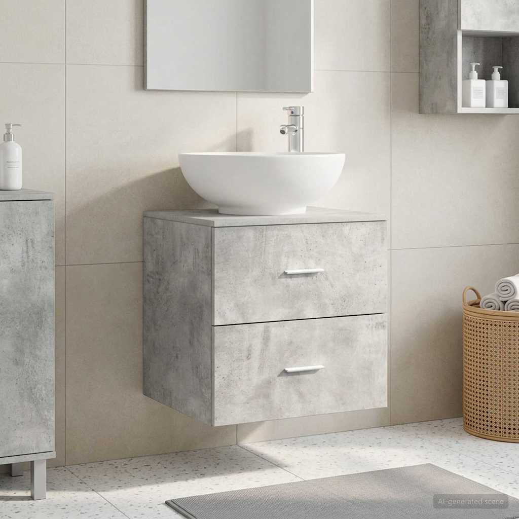 Wall-mounted Bathroom Sink Cabinet Concrete grey