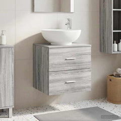 Wall-mounted Bathroom Sink Cabinet Grey sonoma