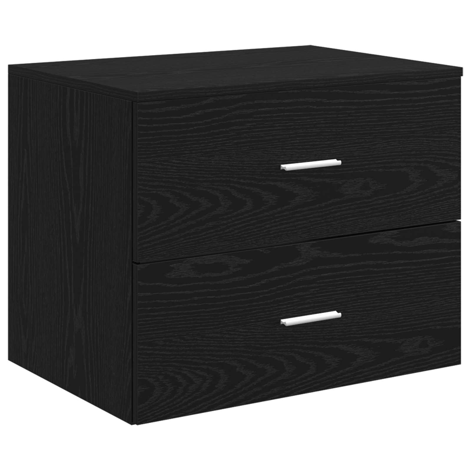 vidaXL Wall-Mounted Bathroom Cabinet Black Oak 62.5 x 44.5 x 50 cm 2