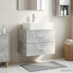 vidaXL Wall-Mounted Bathroom Cabinet Concrete Grey 62.5 x 44.5 x 50 cm 1