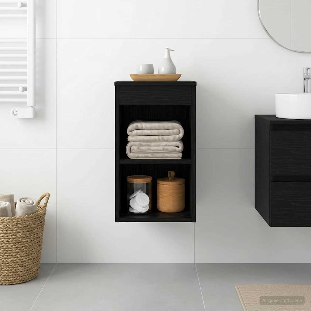 vidaXL Bathroom Cabinet In-between Black Oak 30 x 35 x 50 cm 1