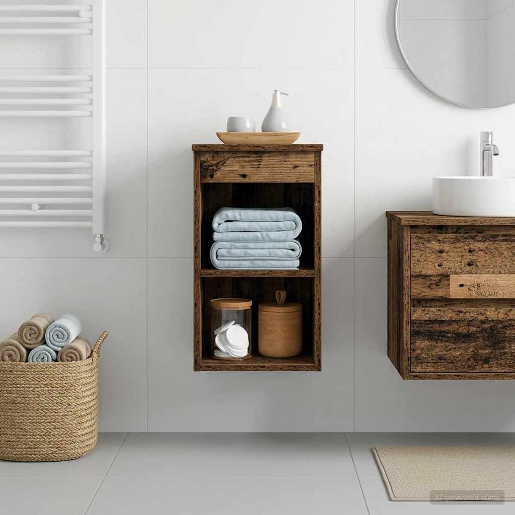 vidaXL Bathroom Cabinet In-between Old Wood 30 x 35 x 50 cm 1
