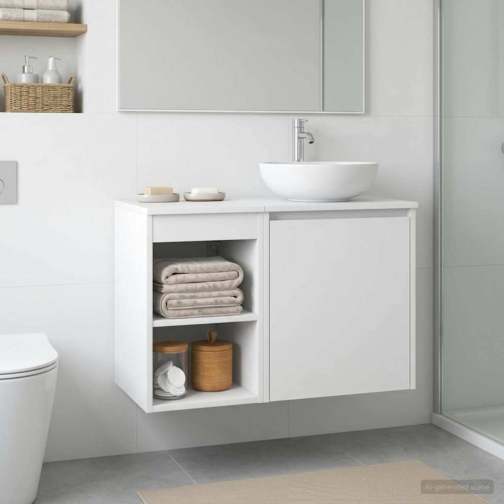 vidaXL Bathroom Cabinet In-between White 30 x 41 x 50 cm 4