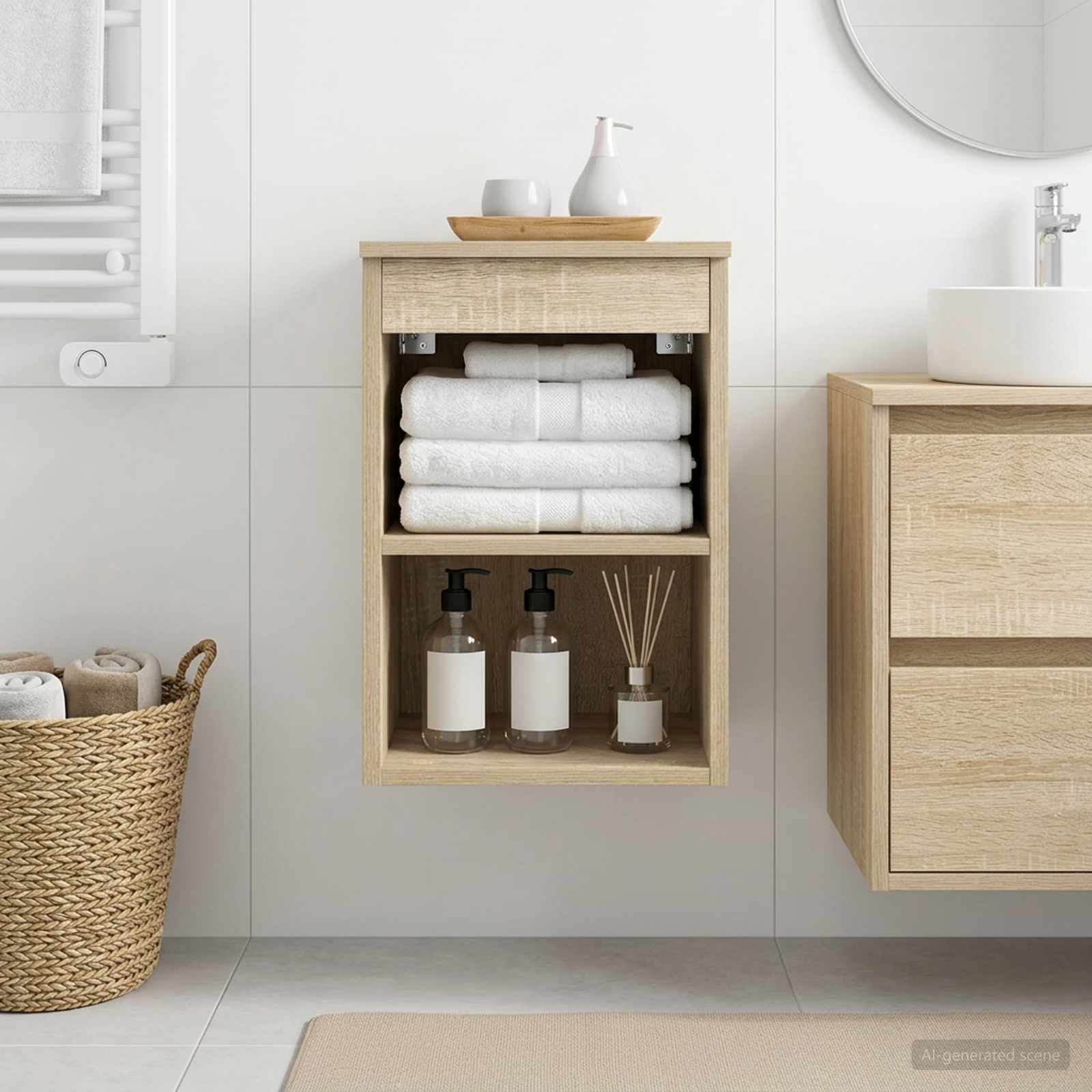 vidaXL Bathroom Cabinet In-between Sonoma Oak 30 x 41 x 50 cm 4