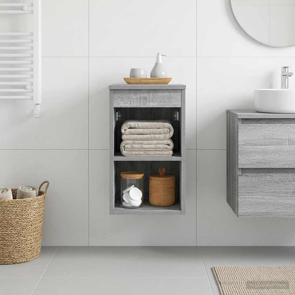 vidaXL Bathroom Cabinet In-between Grey Sonoma 30 x 41 x 50 cm 4