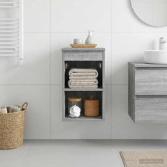 vidaXL Bathroom Cabinet In-between Grey Sonoma 30 x 41 x 50 cm 4