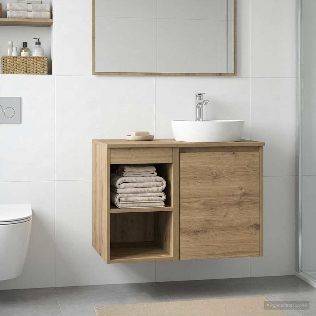 vidaXL Bathroom Cabinet In-between Artisan Oak 30 x 41 x 50 cm 4