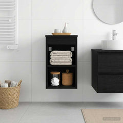 vidaXL Bathroom Cabinet In-between Black Oak 30 x 44.5 x 50 cm 1