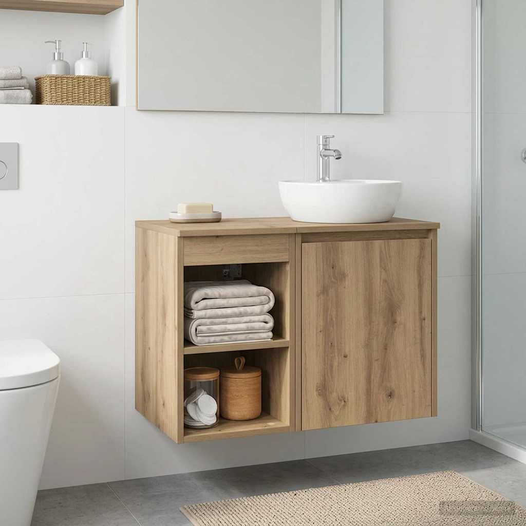 vidaXL Bathroom Cabinet In-between Artisan Oak 30 x 44.5 x 50 cm 1