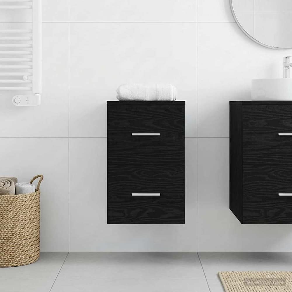 Bathroom Cabinet Engineered Wood 30 x 41 x 50 cm Black oak