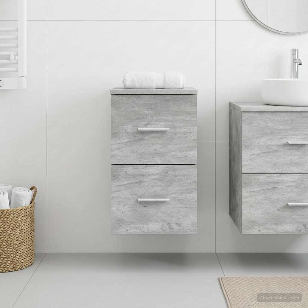 Bathroom Cabinet Engineered Wood 30 x 41 x 50 cm Concrete grey