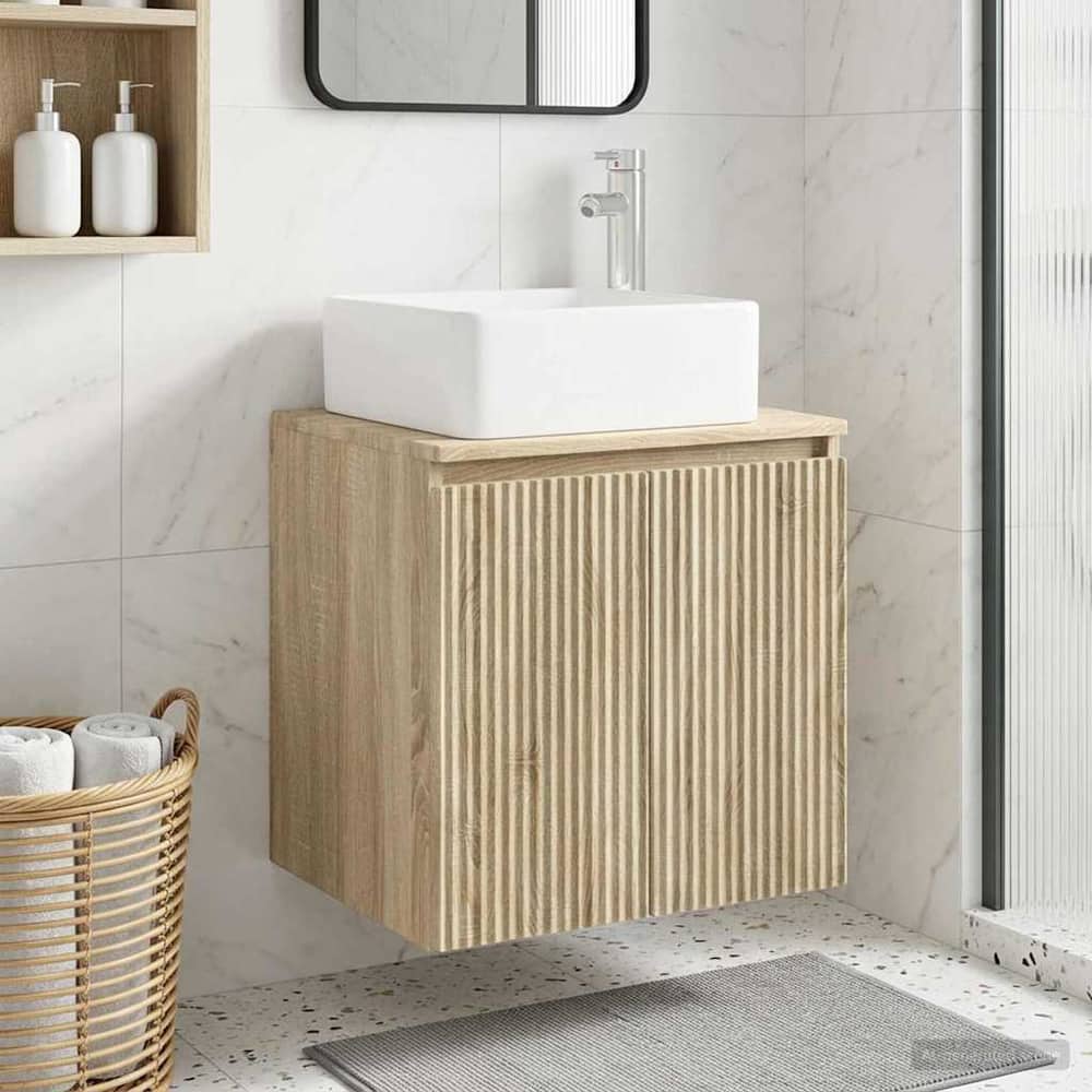 Wall-mounted Bathroom Sink Cabinet 53 x 35 x 80 cm Sonoma oak