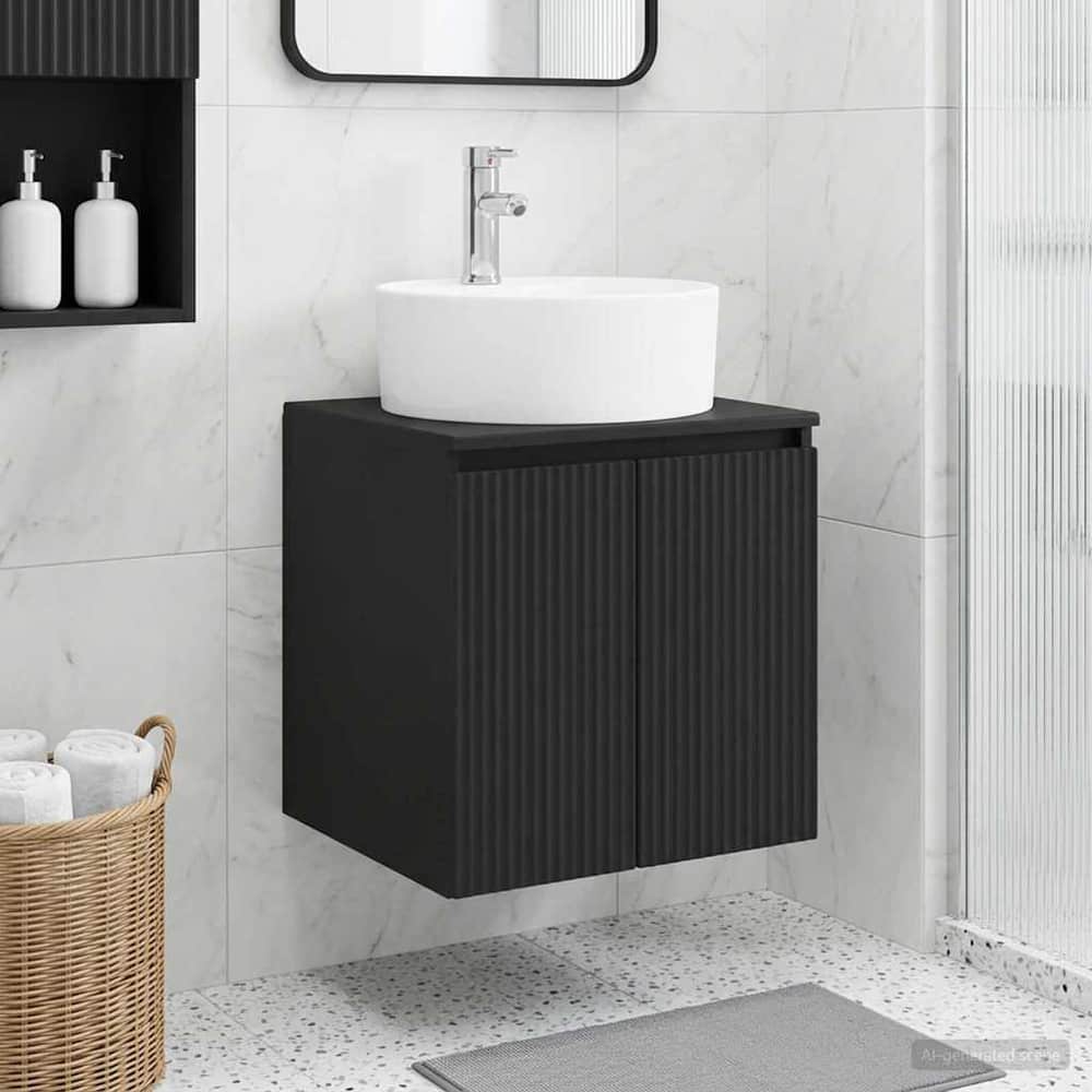 Wall-mounted Bathroom Sink Cabinet Black