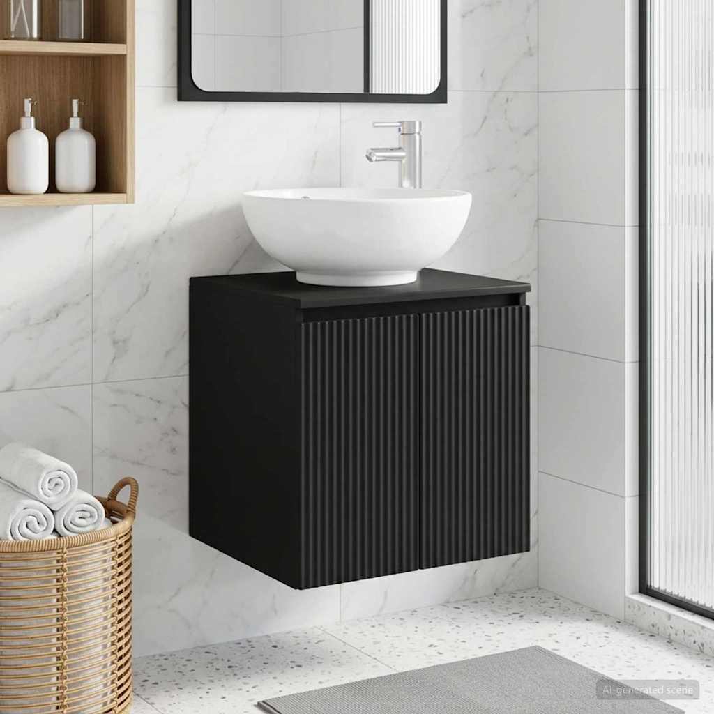 Wall-mounted Bathroom Sink Cabinet Black