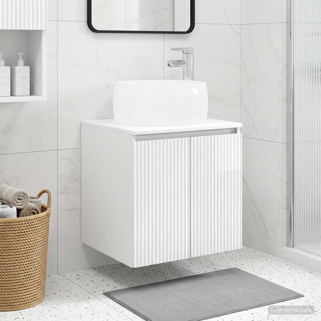 Wall-mounted Bathroom Sink Cabinet High gloss white