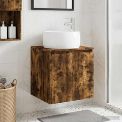 Wall-mounted Bathroom Sink Cabinet Smoked oak