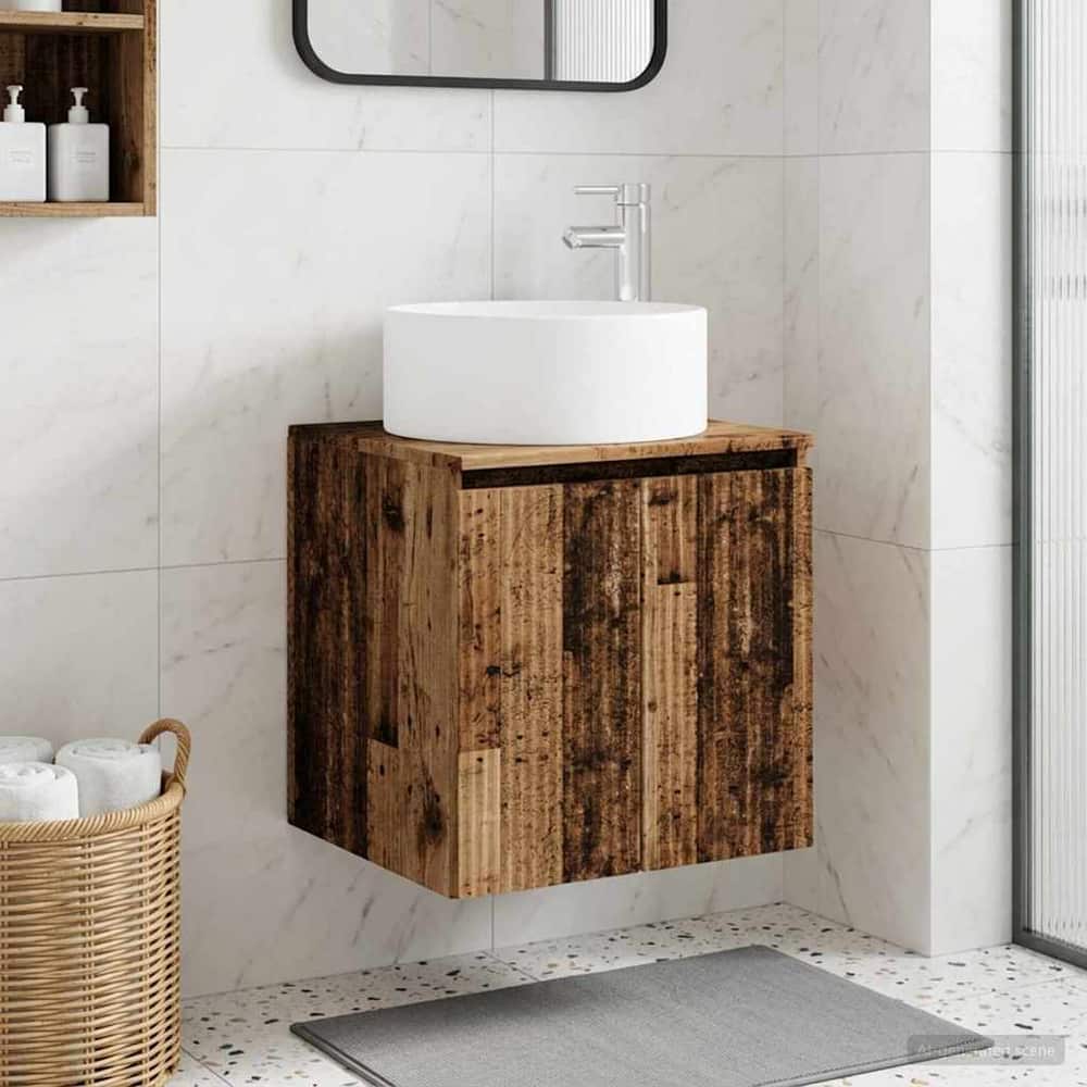 Wall-mounted Bathroom Sink Cabinet Old wood