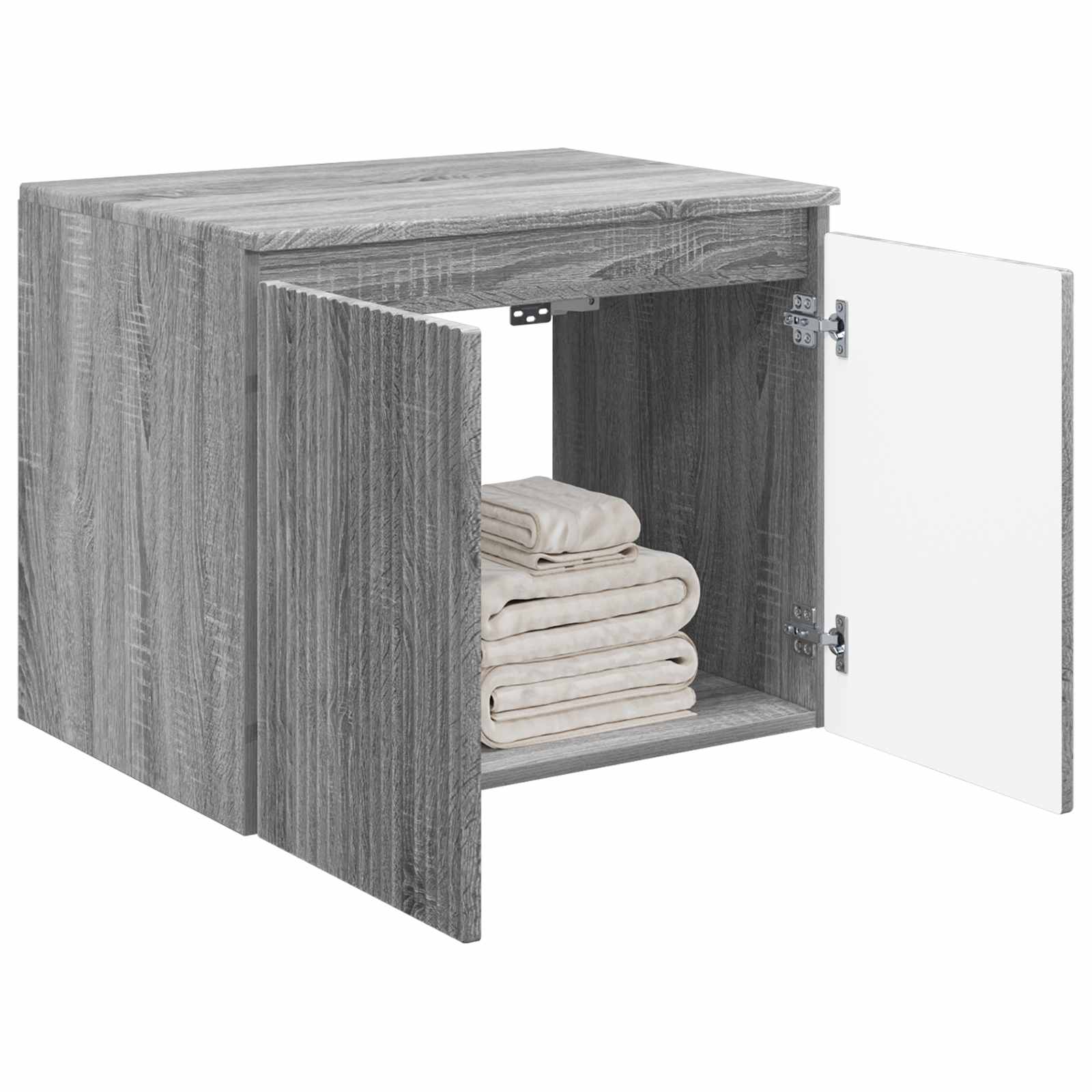 vidaXL Wall-mounted Bathroom Cabinet Grey Sonoma 62.5 x 44.5 x 50 cm 3