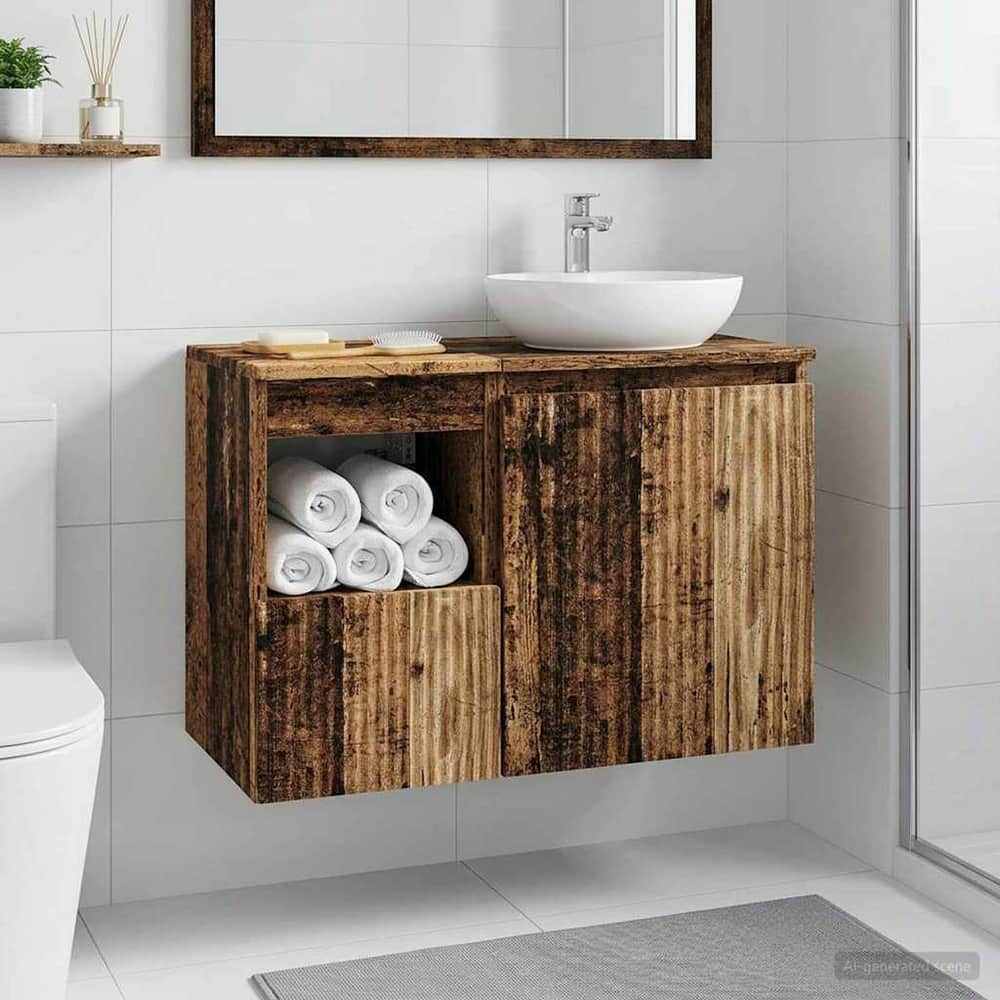 Bathroom Cabinet Engineered Wood 30 x 41 x 50 cm Old wood