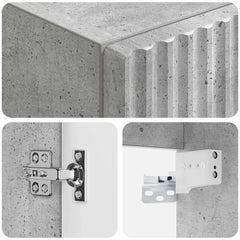 vidaXL Wall-mounted Bathroom Cabinet Concrete Grey 33 x 34.5 x 100 cm 6