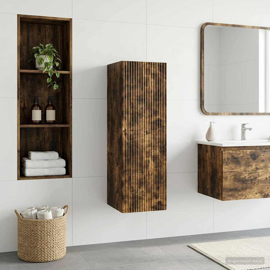 Wall-mounted Bathroom Cabinet Smoked Oak