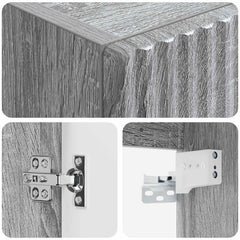 vidaXL Wall-mounted Bathroom Cabinet Grey Sonoma 33 x 34.5 x 100 cm 6