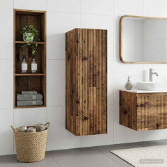 vidaXL Wall-mounted Bathroom Cabinet Old Wood 33 x 34.5 x 100 cm 1