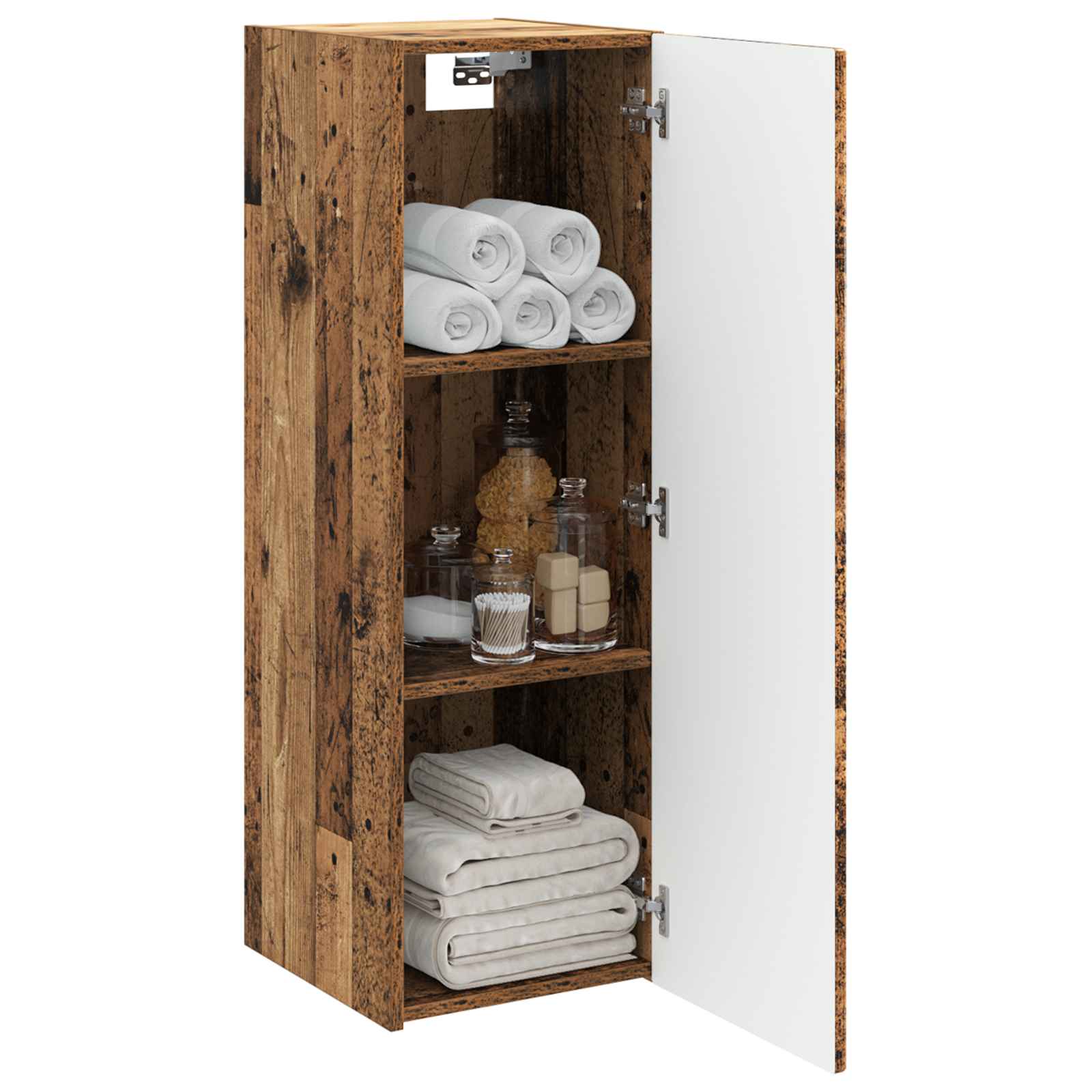 vidaXL Wall-mounted Bathroom Cabinet Old Wood 33 x 34.5 x 100 cm 3